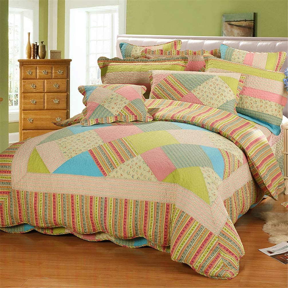 Amazon｜手作りのベッドカバー パッチワーク キルト 4 ピース